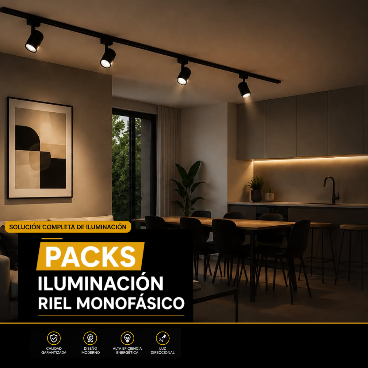 Packs Iluminacion Riel monofásico