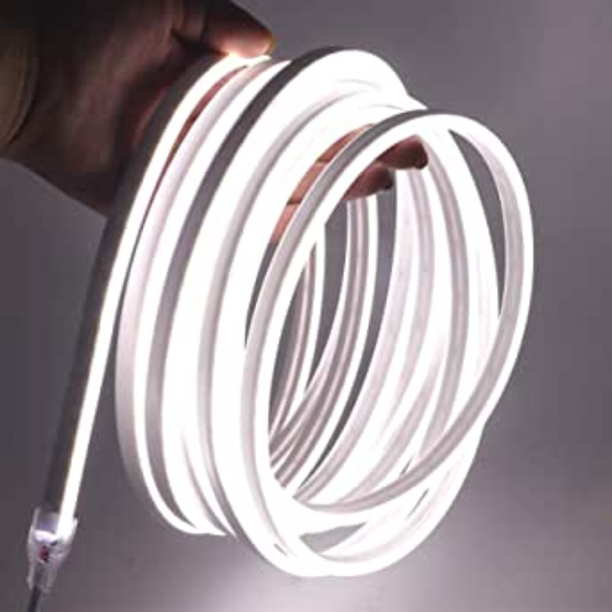 Cinta Led Neon Luz Blanca Fría 5 Metros + Conector Al 220v