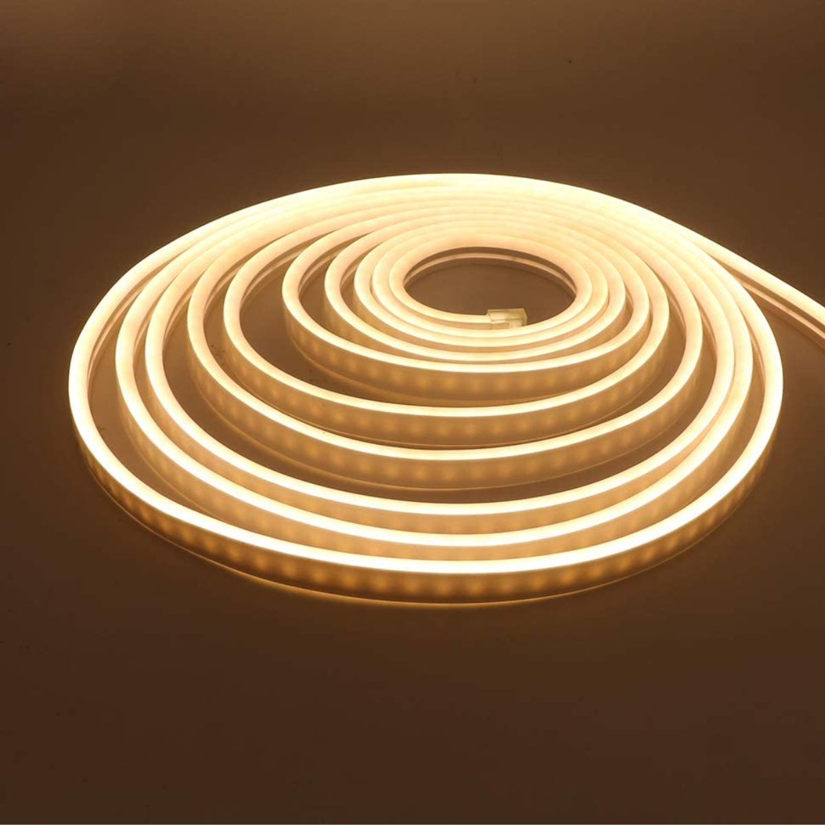 Cinta Led Neon Luz Blanca Cálida 5 Metros + Conector Al 220v