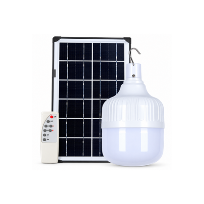 Ampolleta Led Luz fría Recargable Solar + Control remoto