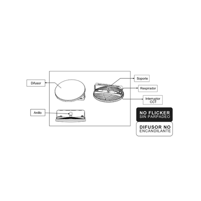 Campana Led Ufo Opal Softlight 100W IP65 CCT  1 año de garantía