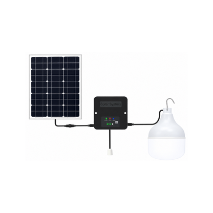 Kit de iluminación Ampolleta Led 50W Luz fría Recargable Solar