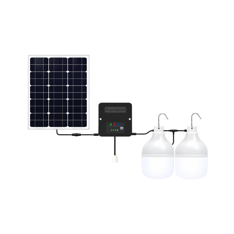 Kit de iluminación Ampolleta Led 50W Luz fría Recargable Solar
