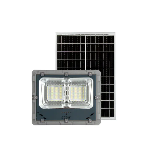 Foco Proyector Led con panel solar 500W 2500lm 6500K IP65 + Control remoto