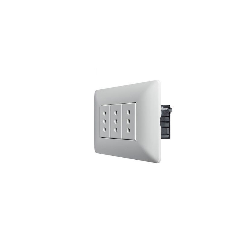 Enchufe Tomacorriente Triple Blanco 220v SEC