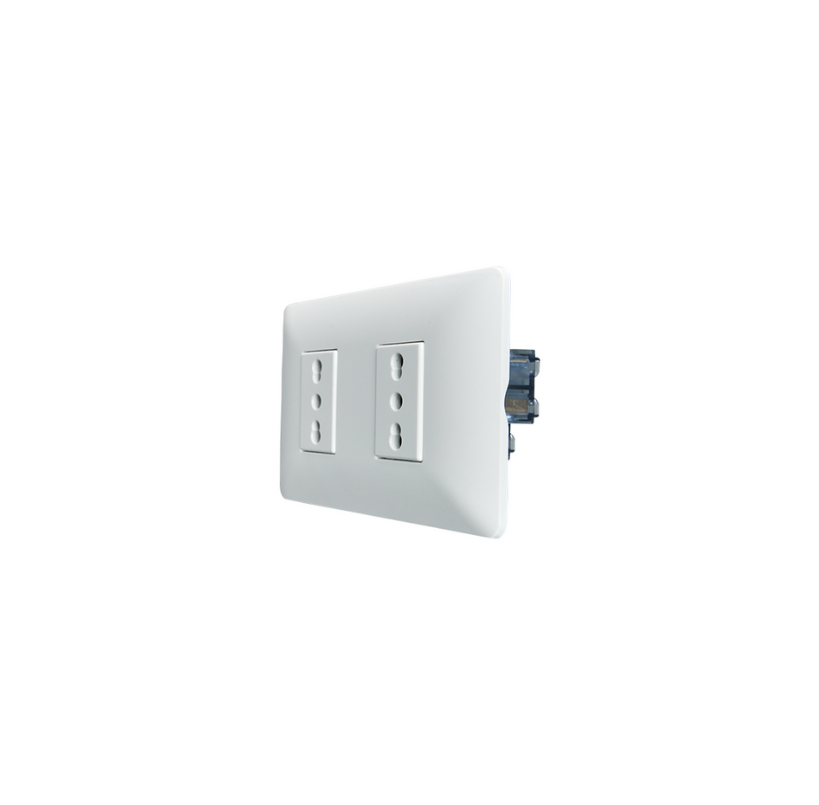 Enchufe Tomacorriente Doble Bipaso Blanco 10/16 220v SEC