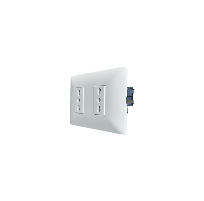 Enchufe Tomacorriente Doble Bipaso Blanco 10/16 220v SEC