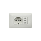 Enchufe Schuko 16A + Enchufe Simple Bipaso 10/16A Blanco