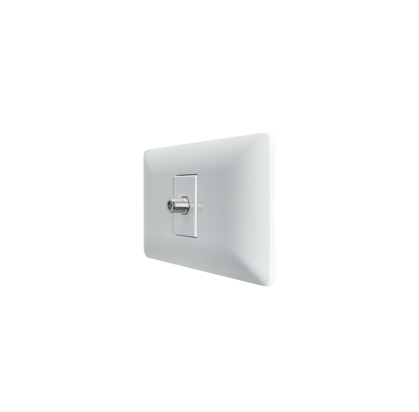 Toma Coaxial Rg6 Tv Video Armado Hembra Blanco