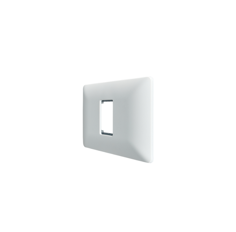Placa Simple para modulo con Soporte Blanca