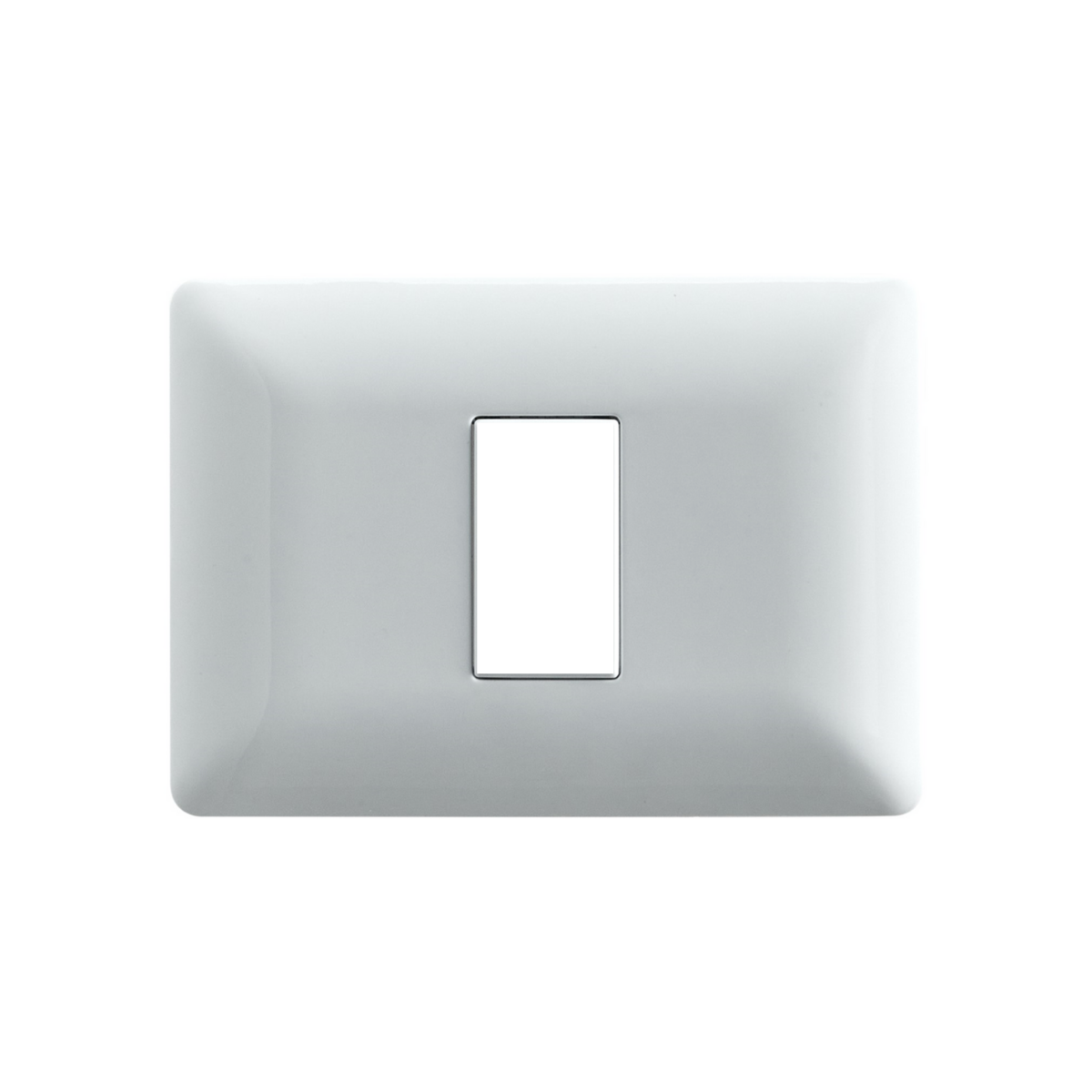 Placa Simple para modulo con Soporte Blanca