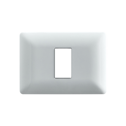 Placa Simple para modulo con Soporte Blanca