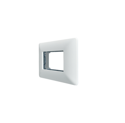 Placa Triple para modulo con Soporte Blanca