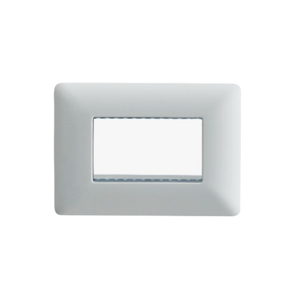 Placa Triple para modulo con Soporte Blanca