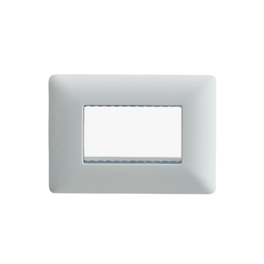 Placa Triple para modulo con Soporte Blanca