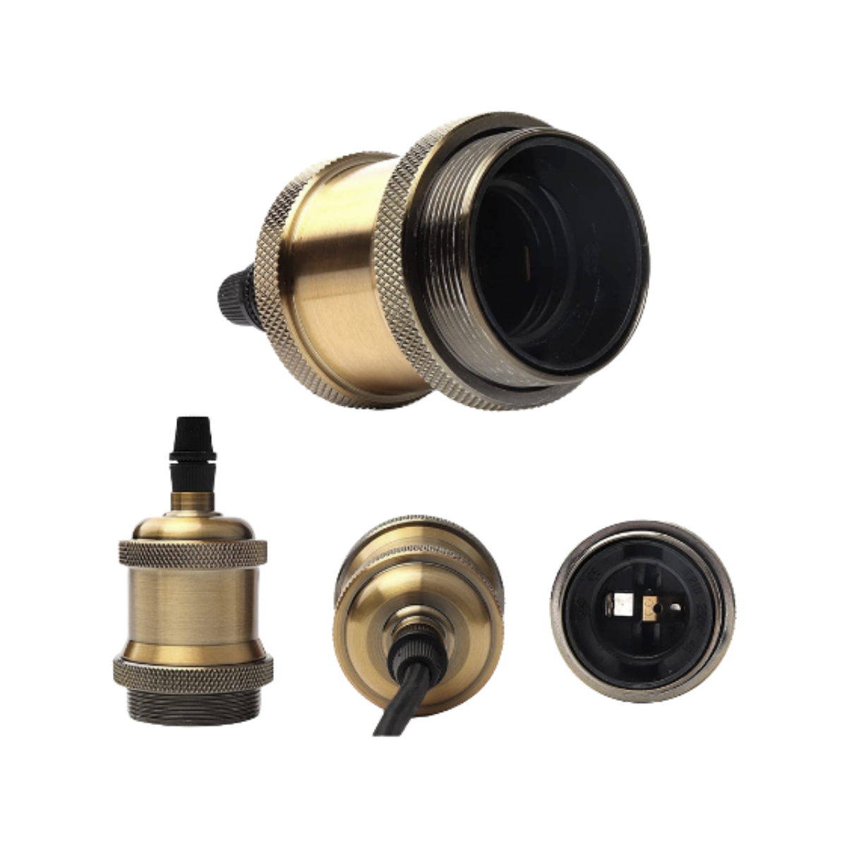 Soquete Dorado Tipo Lámpara colgante Vintage E27 Modelo Varena