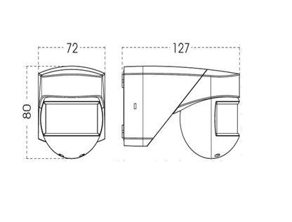 Sensor de movimiento Sobrepuesto Interior 180° IP44