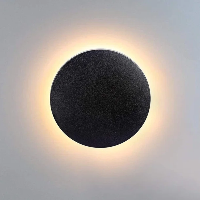 Aplique Led Circular Negro Luz Calida 6W