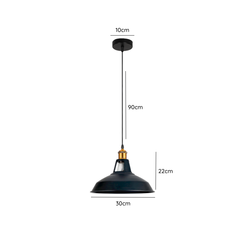 Lámpara Colgante Modelo Cosy Porta E27 30cm Negro
