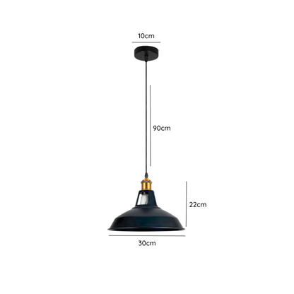 Lámpara Colgante Modelo Cosy Porta E27 30cm Negro