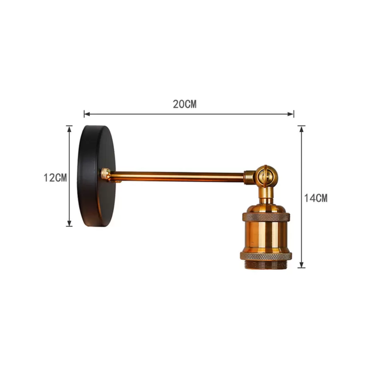 Aplique Lampara Foco Led Muro E27 Bronce