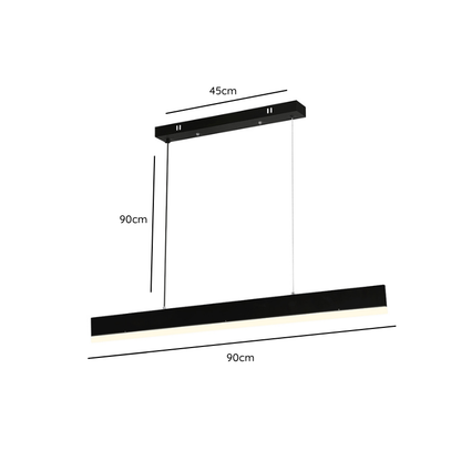 Lámpara Modelo Sakura Lineal 90cm X 7cm Led Colgante Negro 36w 3000-4000-6000k