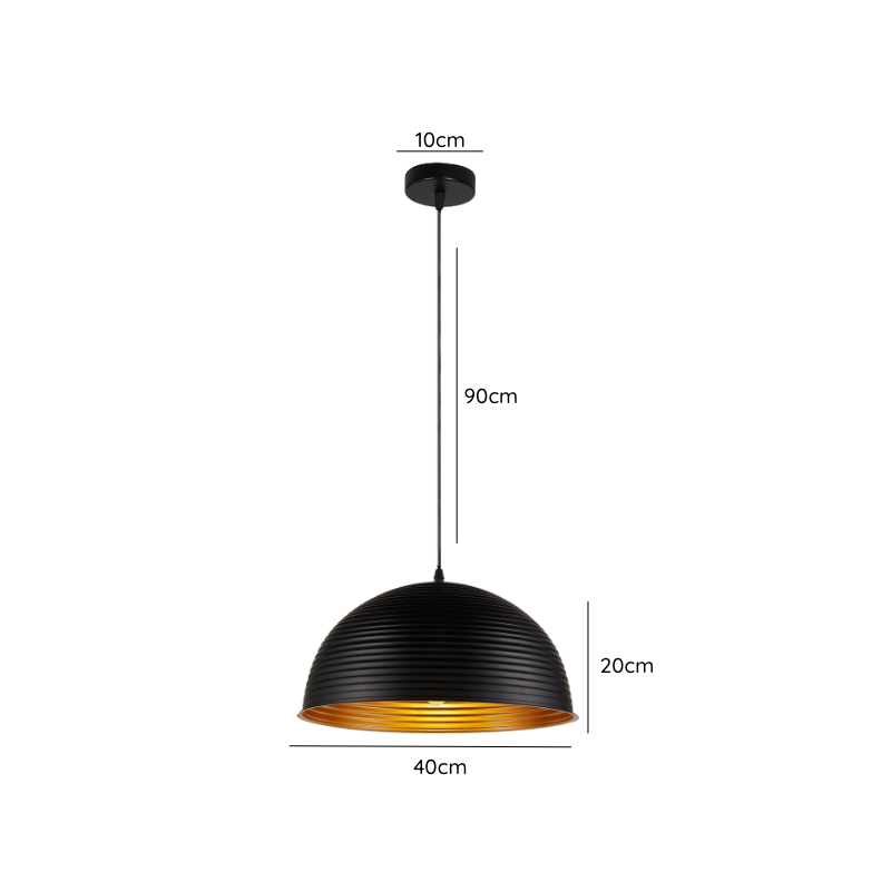 Lámpara Colgante Negra Porta E27 Simple Modelo Hikari