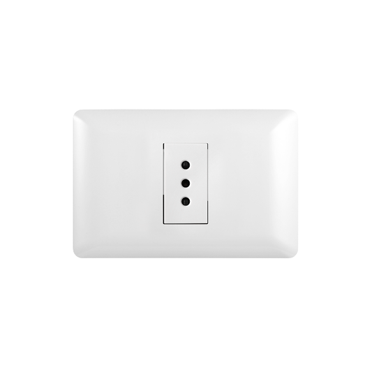 Tomacorriente Simple Puenteado Armado 10A Blanco PC SEC