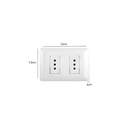 Tomacorriente Doble Puenteado Armado 10A Blanco PC SEC