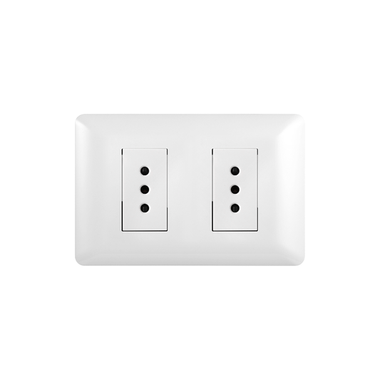Tomacorriente Doble Puenteado Armado 10A Blanco PC SEC
