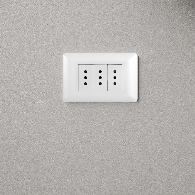 Tomacorriente Triple Puenteado Armado 10A Blanco PC SEC