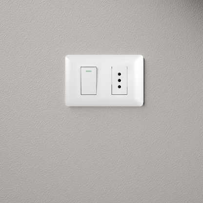 Interruptor Puenteado Armado 9/12 16A + Tomacorriente 10A Blanco PC SEC