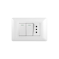 Interruptor Puenteado Armado 9/12 16A + 2 Tomacorrientes 10A Blanco PC SEC