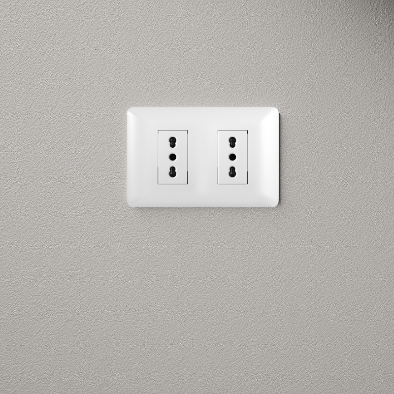 Tomacorriente Doble Armado 16A Blanco PC SEC