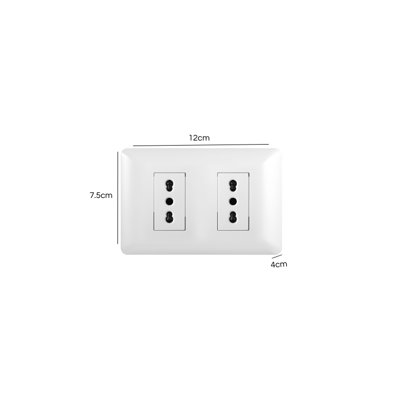 Tomacorriente Doble Armado 16A Blanco PC SEC