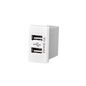 Modulo Doble Usb 250v Blanco PC SEC