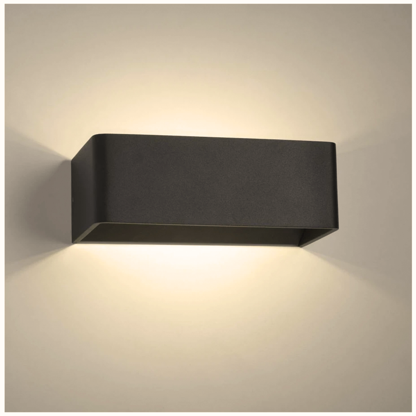 Aplique Led Cuadrado Negro 2X5W Luz Calida 3000K