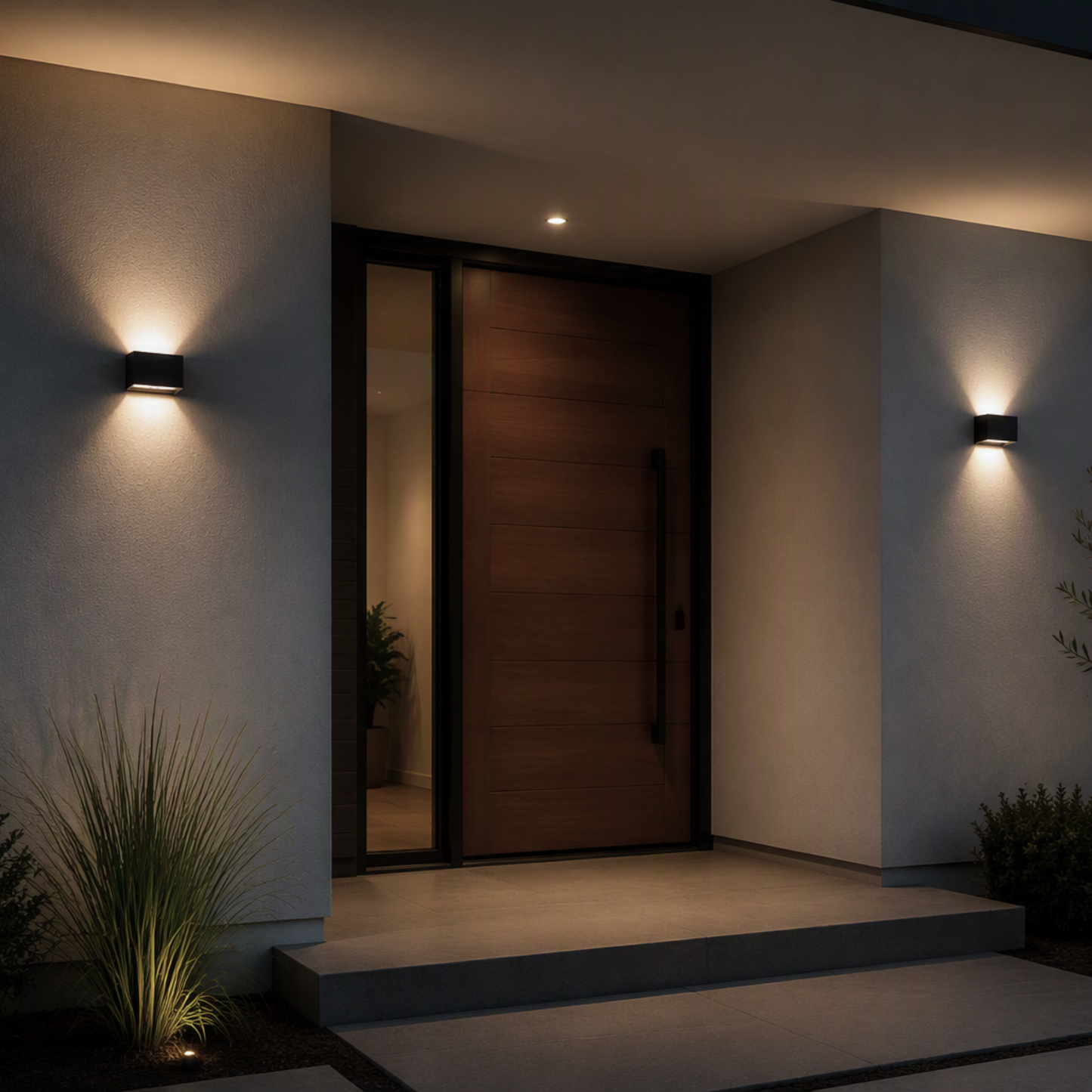 Aplique Led Cuadrado Negro Luz Dirigible 2X6W IP54 Luz Calida 3000K