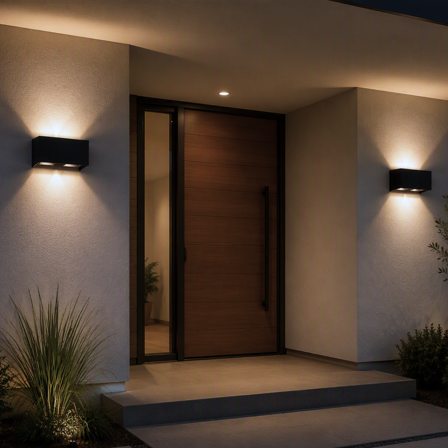 Aplique Led Cuadrado Negro Luz Dirigible 4X3W IP65 Luz Calida 3000K