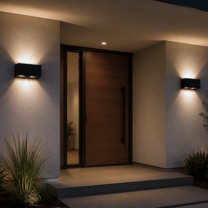 Aplique Led Cuadrado Negro Luz Dirigible 4X3W IP65 Luz Calida 3000K