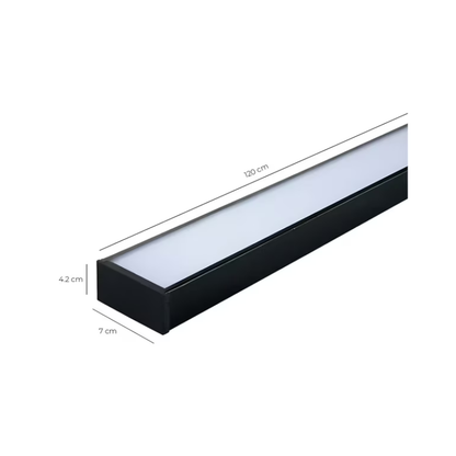 Lampara Led Lineal Colgante Negro 24W 70x40 120cm ABS