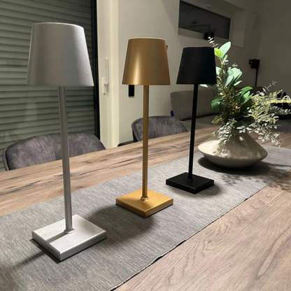 Lampara Led Negra Tactil Recargable Dimeable con Usb