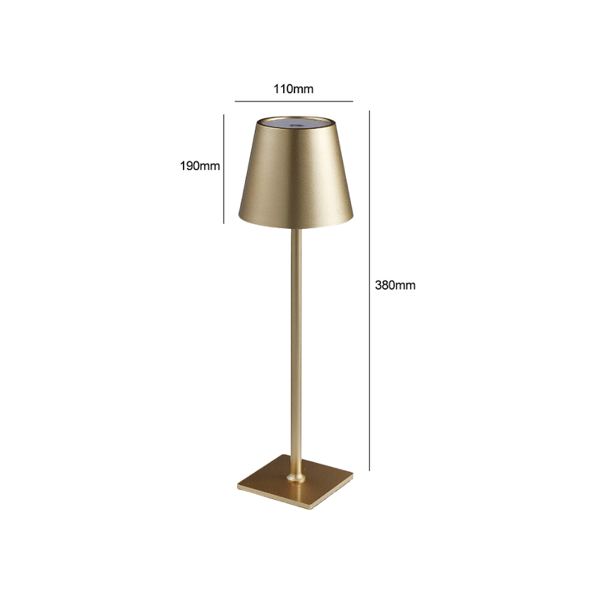 Lampara Led Dorada Tactil Recargable con Usb