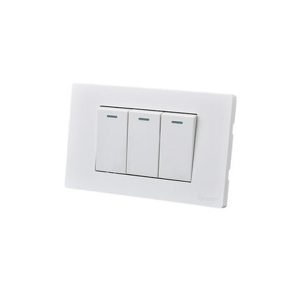 Interruptor Triple Armado 9/12 16A Blanco SEC