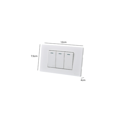 Interruptor Triple Armado 9/12 16A Blanco SEC