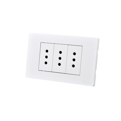 Tomacorriente Triple Puenteado Armado 10A Blanco SEC