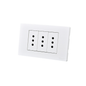 Tomacorriente Triple Puenteado Armado 10A Blanco SEC