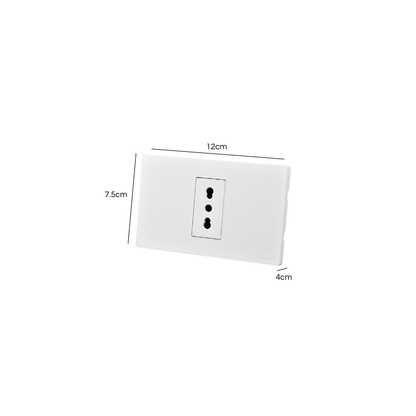 Tomacorriente Simple Puenteado Armado 16A Blanco SEC
