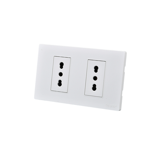 Tomacorriente Doble Puenteado Armado 16A Blanco SEC