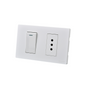 Interruptor Puenteado Armado 9/12 16A + Tomacorriente 10A Blanco SEC